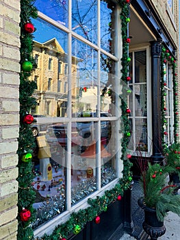Christmas Window Display and Reflection
