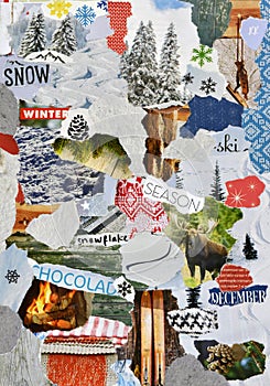 Christmas ,winter Atmosphere mood board collage
