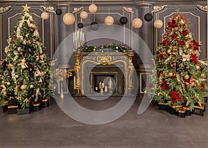 Christmas winter backdrop for familly portraits and thematic photoshoots, custom made sett up, with cute nice decorations