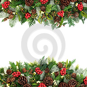 Christmas and Winter Background Border