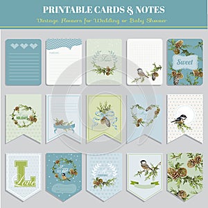Christmas Winter Birds Theme Cards