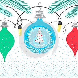 Christmas winter bubble card
