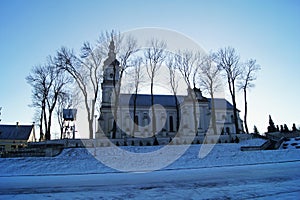Christmas card: church on the hill photo