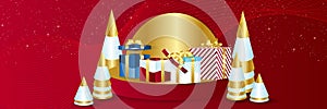 Christmas winter decoration background. Merry Christmas banner or party invitation background. Merry Christmas Vector illustration