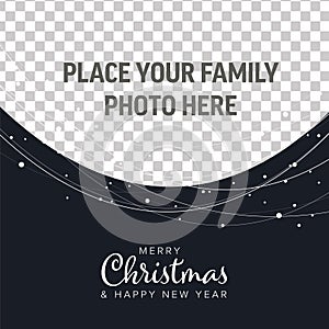 Christmas winter family photo card layout template