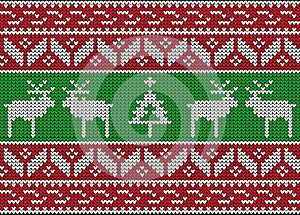 Christmas and Winter knitted seamless pattern
