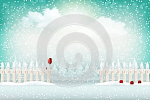 Christmas winter landscape background