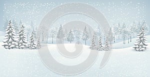Christmas winter landscape background.