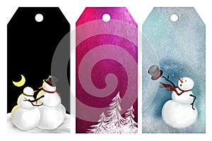 Christmas or winter tags
