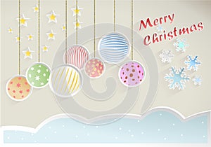 Christmas wish with decorations and snowflakes on beige background