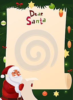 Christmas wish list design blank