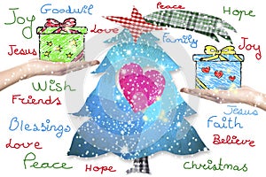 Christmas wishes greeting card