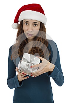 Christmas woman disappointed about the gift