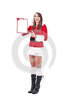 Christmas woman with an empty letter