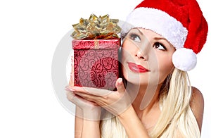 Christmas Woman with Gift Box