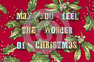 Christmas wonder joy charity kindness typography