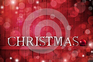 Christmas Wood Banner Red Background