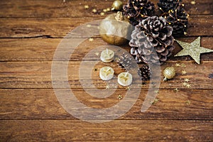 Christmas wooden background