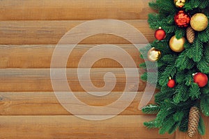 Christmas wooden background