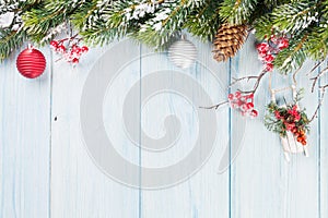 Christmas wooden background