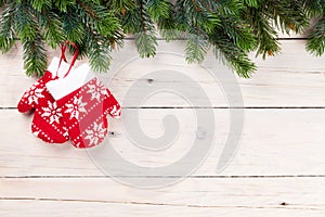 Christmas wooden background