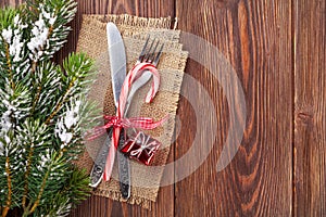 Christmas wooden background