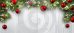 Christmas wooden background