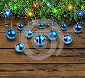 Christmas wooden background