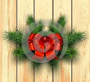 Christmas wooden background