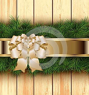 Christmas wooden background