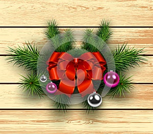 Christmas wooden background