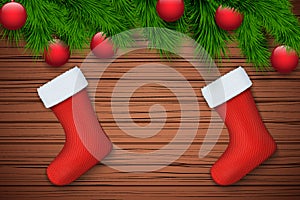 Christmas wooden background