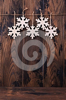 Christmas wooden background and decoration