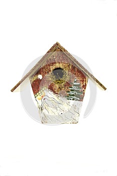 Christmas wooden bird house
