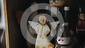 Christmas wooden colourise toys of angel standing