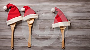 christmas wooden spoon santa hats.