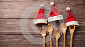christmas wooden spoon santa hats.