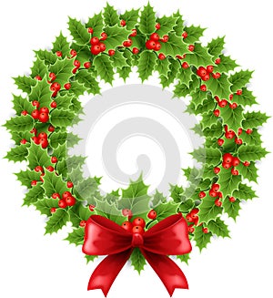 Christmas wreath with bow