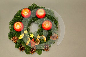 Christmas wreath with cone