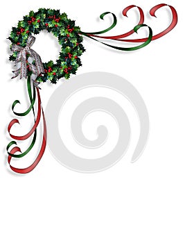 Christmas wreath corner design