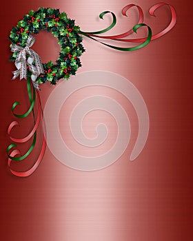 Christmas wreath corner design