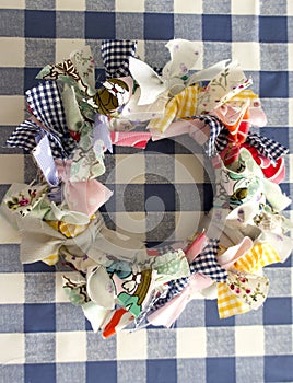 Christmas wreath of fabric