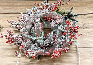 Christmas wreath, festive interior decoration