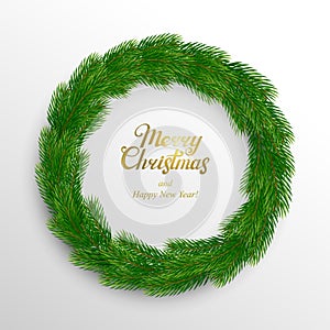 Christmas wreath of fir branches