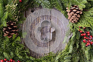 Christmas Wreath with Gingerman Cookie