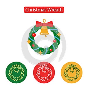Christmas wreath icon.