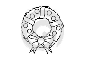 Christmas wreath icon full resizable editable vector