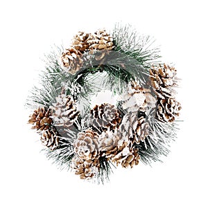 Christmas wreath isolated