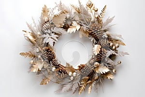 Christmas wreath isolated over white background