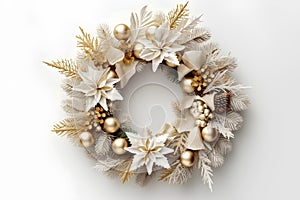 Christmas wreath isolated over white background
